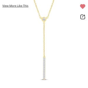 Round-Cut Diamond Y Drop Necklace 1/8 ct tw 10K Yellow Gold 18
